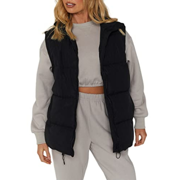 Athlisan Women's Stylish Zip-Up Puffer Vest in Multiple Colors