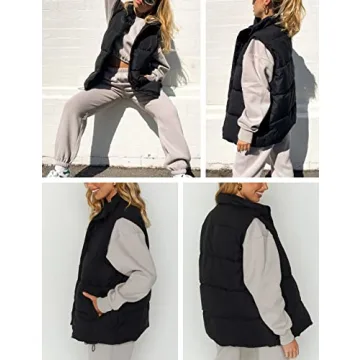 Athlisan Women's Stylish Zip-Up Puffer Vest in Multiple Colors