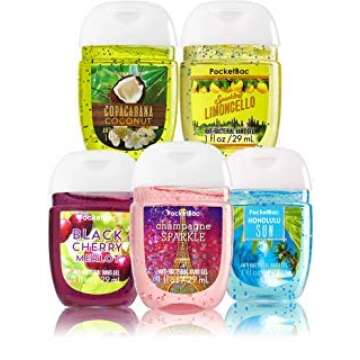 Bath and Body Works Anti-Bacterial Hand Gel 5-Pack PocketBac Sanitizers, Assorted Scents, 1 fl oz ea...