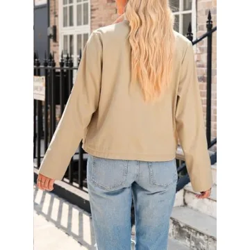 EVALESS Women's Stylish Zip Up Lightweight Jacket for All Seasons