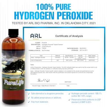 12% Hydrogen Peroxide Food Grade with No Added Stabilizers - in Distilled Water (16 Oz +Dropper)