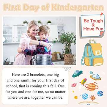 PINKDODO First Day of Kindergarten Bracelet Mommy and Me Bracelets Back to School Gifts Mother Son A...