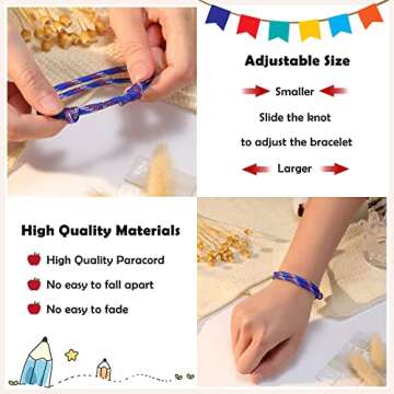 PINKDODO First Day of Kindergarten Bracelet Mommy and Me Bracelets Back to School Gifts Mother Son Anxiety Bracelet First Day of School Gift for Mom and Son Bracelets