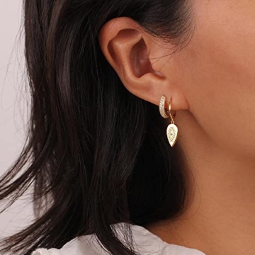 ALEXCRAFT Gold Hoop Earrings Set 4 Pairs for Women