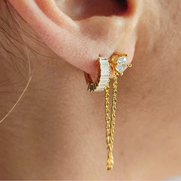 ALEXCRAFT Gold Hoop Earrings Set 4 Pairs for Women