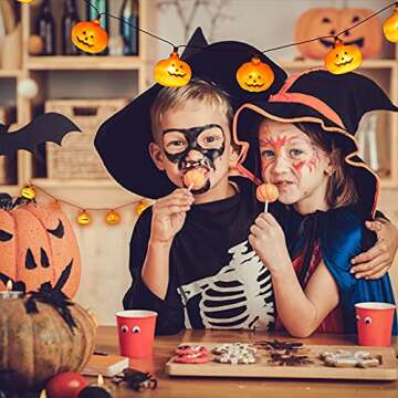 Halloween Lights,20FT 40 LEDs Holiday String Lights for Outdoor Decor,Battery Operated 8 Mode Waterp...