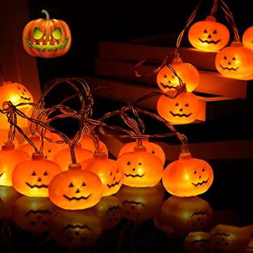 Outdoor Waterproof Halloween Pumpkin String Lights 20FT