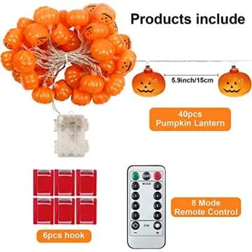 Outdoor Waterproof Halloween Pumpkin String Lights 20FT
