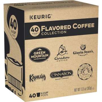 Keurig Flavored Coffee Pods Collection Variety Pack, Single-Serve Coffee K-Cup Pods Sampler, 40 Count