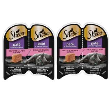Sheba Cat Food Variety Pack | Sheba Pate Cat Food (24 Servings | 12 Pack | 6 Flavors) Turkey, Beef, Chicken, Salmon, White Fish, Tuna with LarasBundle Catnip Mice and Spring Toys