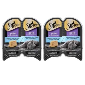 Sheba Cat Food Variety Pack | Sheba Pate Cat Food (24 Servings | 12 Pack | 6 Flavors) Turkey, Beef, Chicken, Salmon, White Fish, Tuna with LarasBundle Catnip Mice and Spring Toys