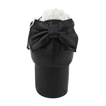 100FIXEO Womens Platform Mary Jane Shoes Ankle Strap Kawaii Block Mid Thick Heel Pumps with Bow and Lace (Black, 8)