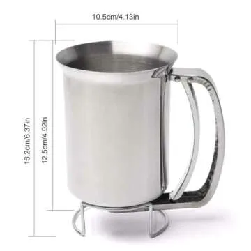 Professional Stainless Steel Pancake Batter Dispenser - Great for Baking,Cupcakes, Muffins-Cooking Crepes,Waffles,Cooking Crepes and Waffles,800ml