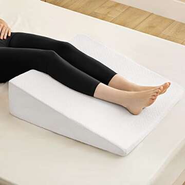 Joypea Bed Wedge Pillow – 3 in 1 Adjustable to 4.5, 7.5 & 12 Inches Foam Bed Wedge Pillow Leg Elevation Pillow for Sleeping, Acid Reflux, Anti Snore, Help for Back & Leg Pain, White