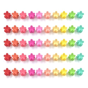 100 Pack Assorted Flower Hair Claw Clips for All Ages