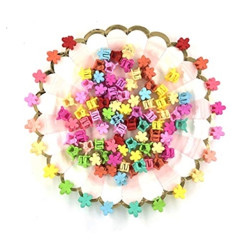 100 Pack Assorted Flower Hair Claw Clips for All Ages