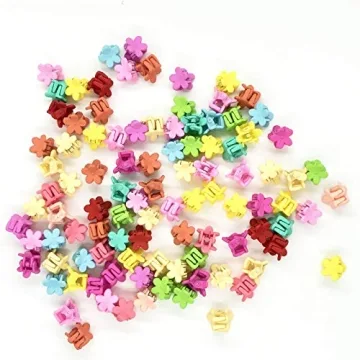 100 Pack Assorted Flower Hair Claw Clips for All Ages