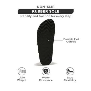 Project Cloud 100% Genuine Leather Mens Sandals with Memory Foam - Men Footwear & Slides for Men with Cork Footbed - Flip Flops for Men with Straps - Non-Slip Sandals Men (Arizona, Black, 11)