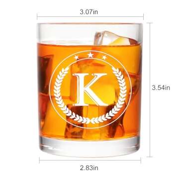 Personalized Monogram Whiskey Glasses for Men - Perfect Gift