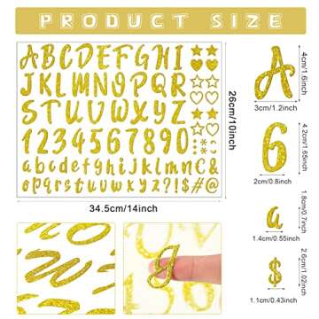 Fainne 921 Pieces Self Adhesive Glitter Vinyl Letter Alphabet Number Stickers for DIY Crafts