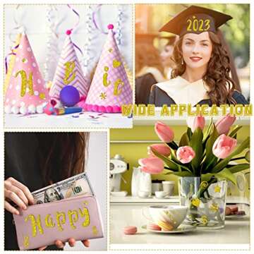 Fainne 921 Pieces Glitter Letter Stickers for Crafts