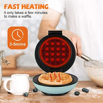 CROWNFUL Mini Waffle Maker with Compact Design