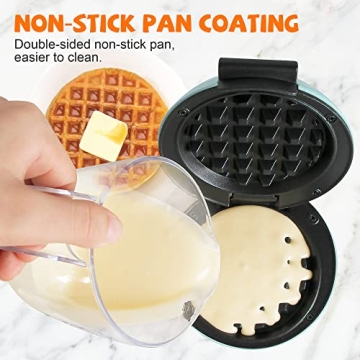 CROWNFUL Mini Waffle Maker with Compact Design