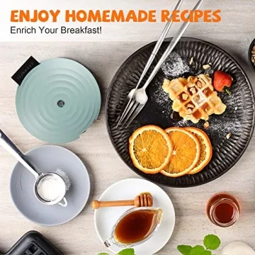 CROWNFUL Mini Waffle Maker with Compact Design