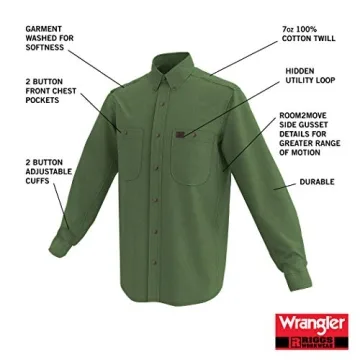 Wrangler Riggs Logger Twill Workshirt for Men - Durable & Stylish