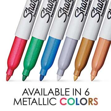SHARPIE Metallic Permanent Markers, Fine Point, Assorted Colors, 4-Count Permanent Marker (2029674)