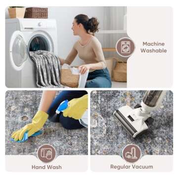 Rugcomf 2x3 Washable Boho Area Rug for Home Comfort