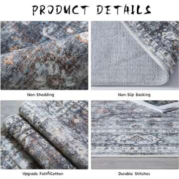 Rugcomf 2x3 Washable Boho Area Rug for Home Comfort