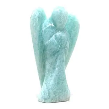 Nelson Creations, LLC 2 Inch Amazonite Guardian Angel Figurine Hand-Carved Natural Stone, Excellent for Stress Relief, Hope and Manifestation