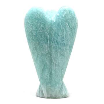 Nelson Creations, LLC 2 Inch Amazonite Guardian Angel Figurine Hand-Carved Natural Stone, Excellent for Stress Relief, Hope and Manifestation