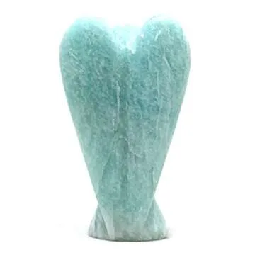 Nelson Creations, LLC 2 Inch Amazonite Guardian Angel Figurine Hand-Carved Natural Stone, Excellent for Stress Relief, Hope and Manifestation
