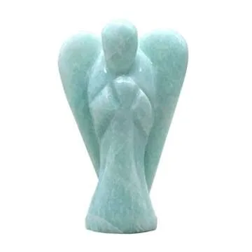 Nelson Creations, LLC 2 Inch Amazonite Guardian Angel Figurine Hand-Carved Natural Stone, Excellent for Stress Relief, Hope and Manifestation