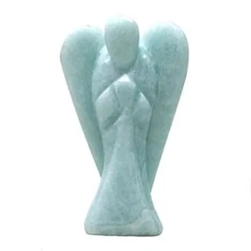 Nelson Creations, LLC 2 Inch Amazonite Guardian Angel Figurine Hand-Carved Natural Stone, Excellent for Stress Relief, Hope and Manifestation