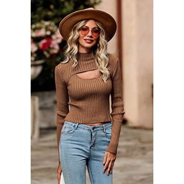 PRETTYGARDEN Women's Fashion Cutout Long Sleeve Sweater