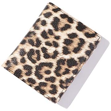AnnabelZ Women Wallets Small Bifold Leather Pocket Wallet Ladies Mini Short Purse (Leopard)