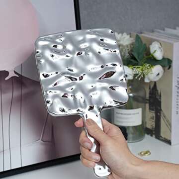 YCHMIR Hand Held Electroplate Silver Mirror Large