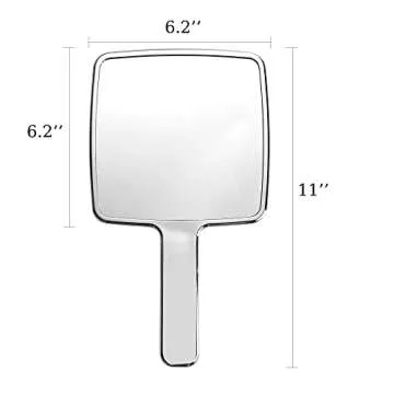 YCHMIR Hand Held Electroplate Silver Mirror Large