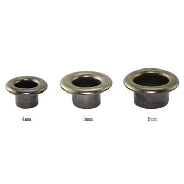 RuiLing 100pcs 5mm Black Metal Eyelets Round Inner Hole Grommets DIY Rivet Leathercraft Accessories ...