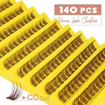 Mavphnee Brown Lash Clusters Individual Mixed Lengths Natural & Wispy Lash Extension DIY Brown Cluster Eyelashes 140Pcs (11C, 8-16MM)