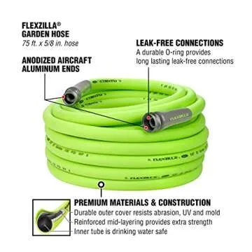 Flexzilla HFZG575YW-E Garden Lead-in Hose 5/8 in. x 75 ft, Heavy Duty, Lightweight, Drinking Water Safe, HFZG575YW