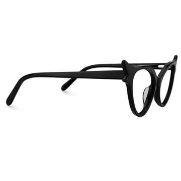 Zeelool Vintage Oversized Witchy Cat Eye Glasses Frame for Women with Clear Lens Judy VFP0158-01 Black