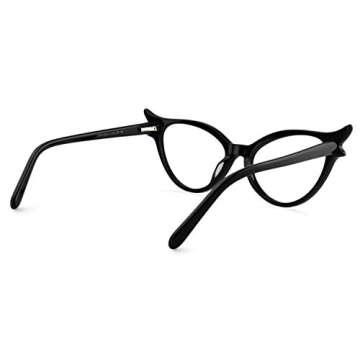 Zeelool Vintage Oversized Witchy Cat Eye Glasses Frame for Women with Clear Lens Judy VFP0158-01 Black