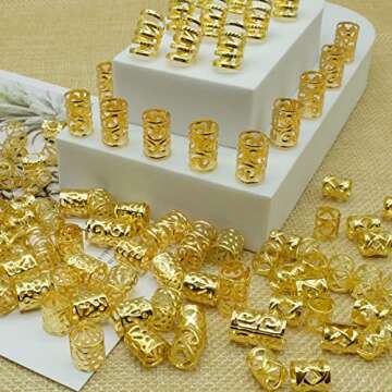 100 PCS Gold Hair Jewelry for Stylish Braiding
