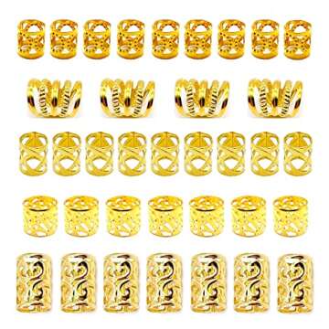 100 PCS Gold Hair Jewelry for Stylish Braiding