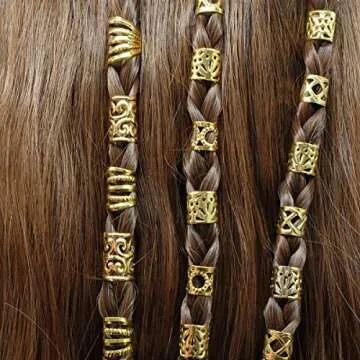 100 PCS Gold Hair Jewelry for Stylish Braiding