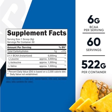 Nutricost BCAA Powder Pineapple Flavor 60 Servings